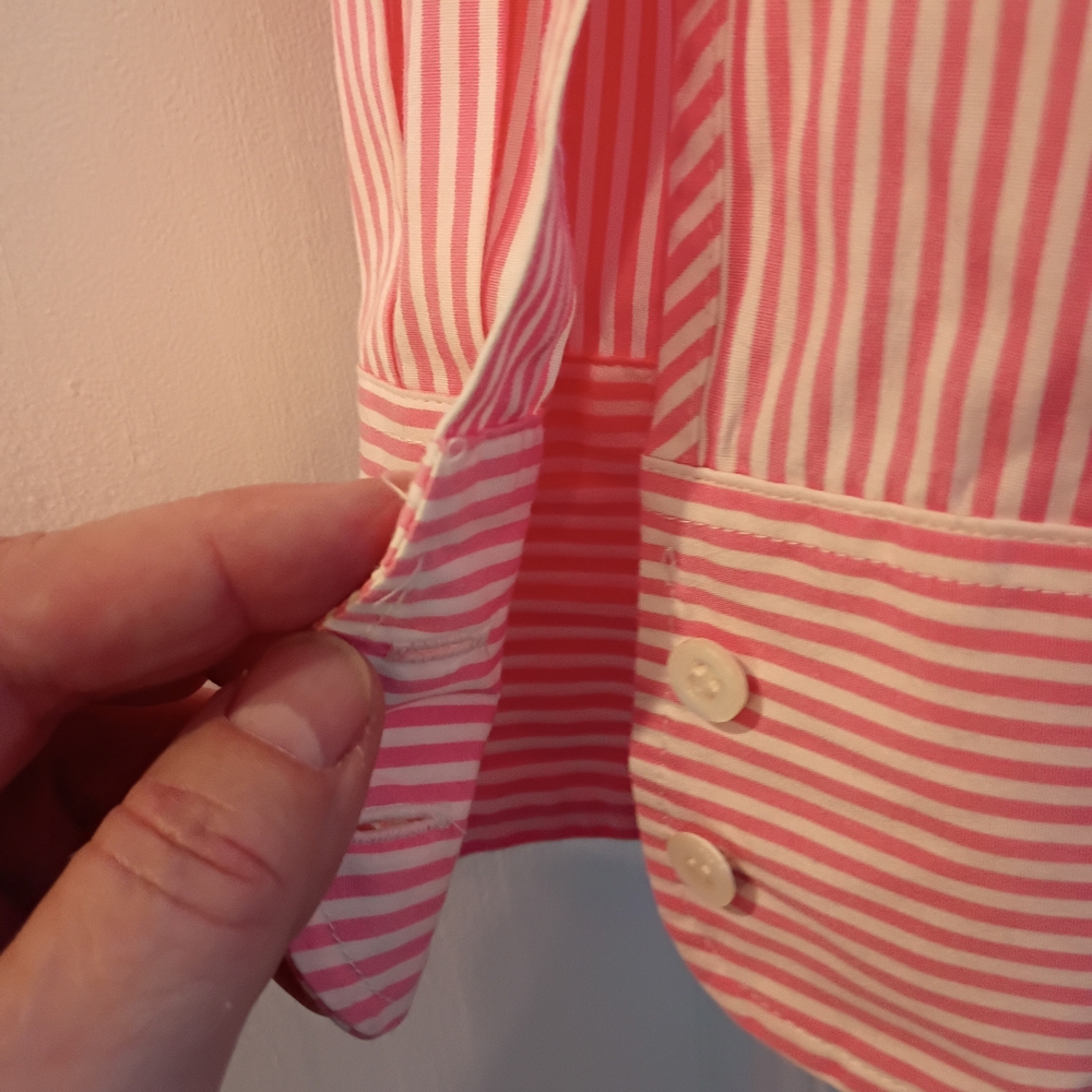 J Crew Haberdashery Pink Striped Button-Up - Picture 4 of 4
